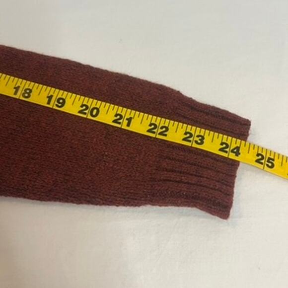 Fortune + Ivy Raiden Tab Open Front Cardigan Sweater Size Medium Maroon Academia - Picture 10 of 12